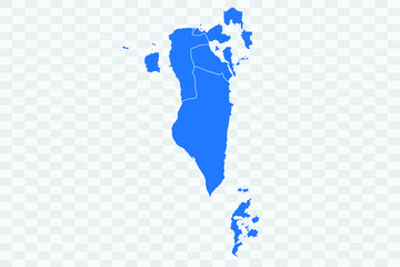 Bahrain Map blue Color on Backgound png