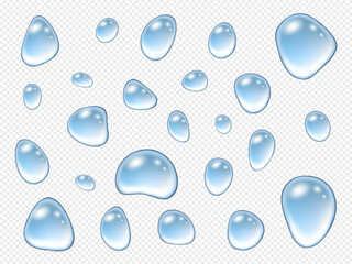 Set of water drop isolaed on transparent background. vector illustration