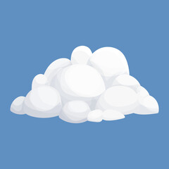 Cloud fluffy clip art, sky, weather element in cartoon style isolated on white background. Nature clip art.