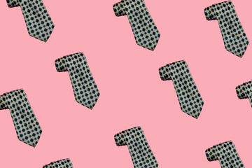 retro tie copy paste on pastel pink background