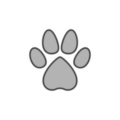 Dog or Puppy Paw Print vector concept gray icon or sign