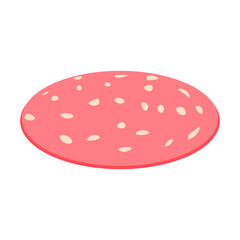 Illustration a piece of sausage with fat