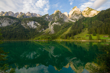 Fototapeta premium Beautiful lake among the mountains in the Alps