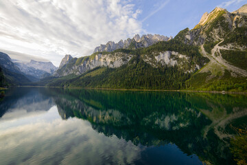 Beautiful lake among the mountains in the Alps