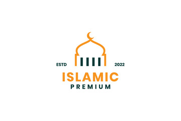 Islamic mosque icon logo design vector