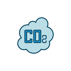CO2 Carbon Dioxide vector concept modern colored icon
