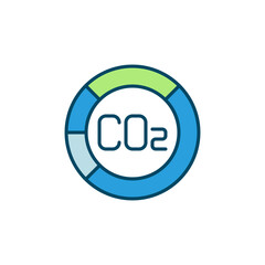 CO2 Pie Chart vector concept Carbon Dioxide colored icon