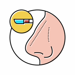 rhinoplasty treatment color icon vector illustration