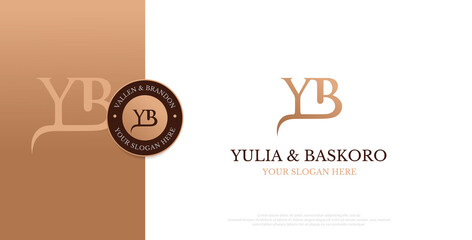 initial YB logo design vector