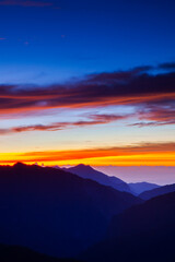 Asia culture - Beautiful landscape of fantasy dramatic sunrise sky in Taroko National Park, Hehuan Mountain, Taiwan , Beautiful landscape of highest mountains