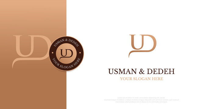 Initial UD Logo Design Vector