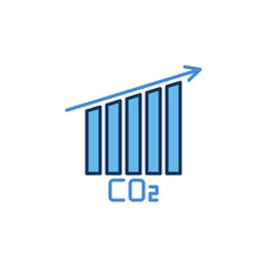 CO2 - Carbon Dioxide Bar Chart with Arrow colored icon