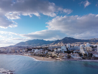 Fototapeta premium aerial view of the cos de del sol coastline