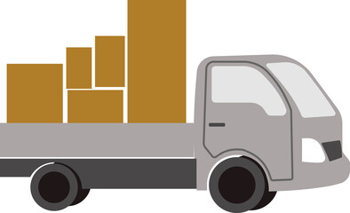 A car with parcels. Transportation of parcels, cargo.