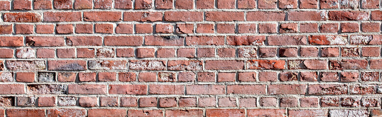 texture of old grunge red brick wall background	
