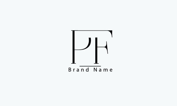 PF FP P F abstract vector logo monogram template