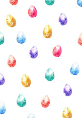 Hand drawn watercolor easter egg pattern