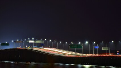 Fototapeta na wymiar bali mandara highway at night
