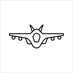 Jet fighter icon. Vector illustration airplane isolated on white background. eps 10