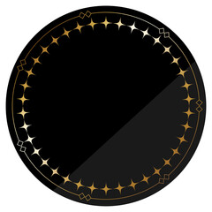 円形のフレーム　ブラック＆ゴールド　キラキラ