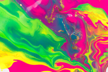 Fluorescent mix ink abstract background. Modern colorful texture.