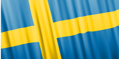 Wavy vector flag of Sweden