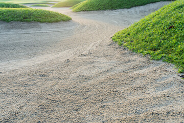 golf course sandpit background,Obstacle bunkers are used for golf tournaments