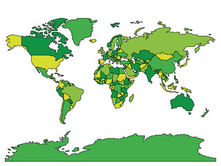 Simplified smooth border World map