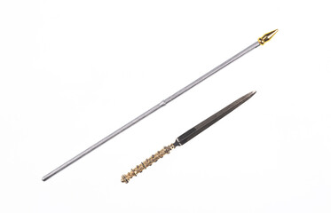 medieval spear on a white background