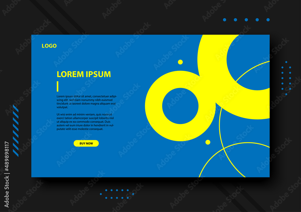 Wall mural header banner website background, geometric graphic template vector design