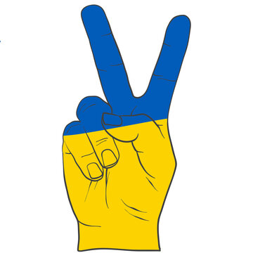 Peace hand symbol freedom for ukraine