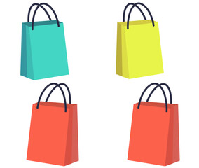 買い物袋 アイコン ベクターイラスト / ショッピングバッグ セット