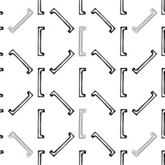 Naklejka premium Abstract hand drawn vector seamless pattern, texture. Black and white wallpaper in grunge style.