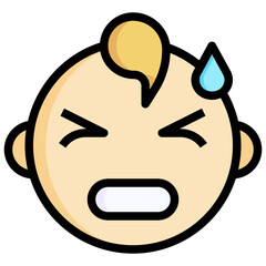ANXIOUS filled outline icon,linear,outline,graphic,illustration
