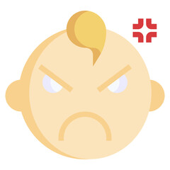 ANGRY flat icon,linear,outline,graphic,illustration