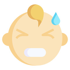 ANXIOUS flat icon,linear,outline,graphic,illustration