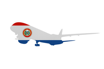 Naklejka na ściany i meble Aircraft News clip art in colors of national Paraguay flag on white background