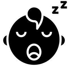 SLEEPING glyph icon,linear,outline,graphic,illustration