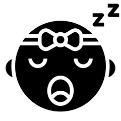 SLEEPING glyph icon,linear,outline,graphic,illustration