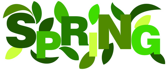 Abstract leaves for the Spring season on an isolated white background