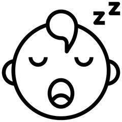 SLEEPING line icon,linear,outline,graphic,illustration