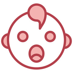 AMAZED red line icon,linear,outline,graphic,illustration