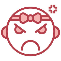 ANGRY red line icon,linear,outline,graphic,illustration