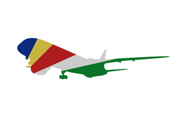 Aircraft News clip art in colors of national flag on white background. Seychelles