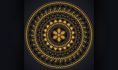 Mandala pattern design. Background with golden ornament Crafts design for your business.