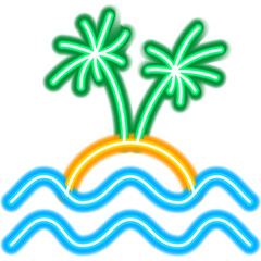 Beach Palm Neon Label.svg - 489905967