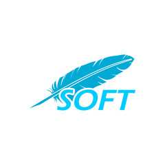 Soft icon. Feather logo isolated on white background