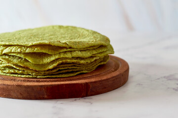Tortillas made with nopal, healthy vegan and Mexican food.