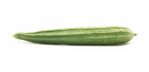 single Angled luffa over on white background