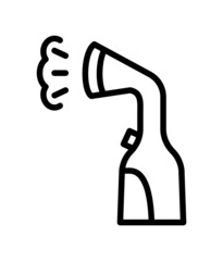 Iron flat line icon. Home appliance, Steam generator iron. Outline sign for mobile concept and web design, store